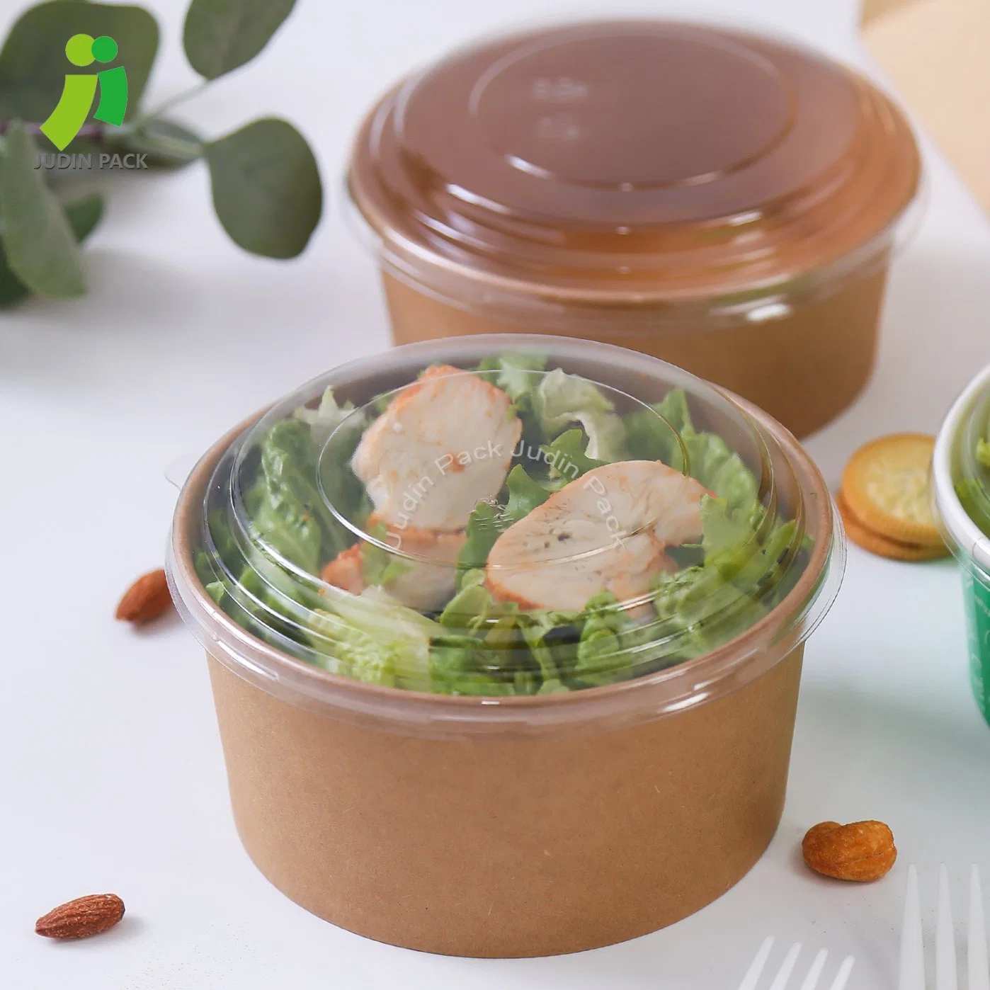 1100ml Disposable Oil Proof and Leak Proof Food Container Paper Salad Bowl