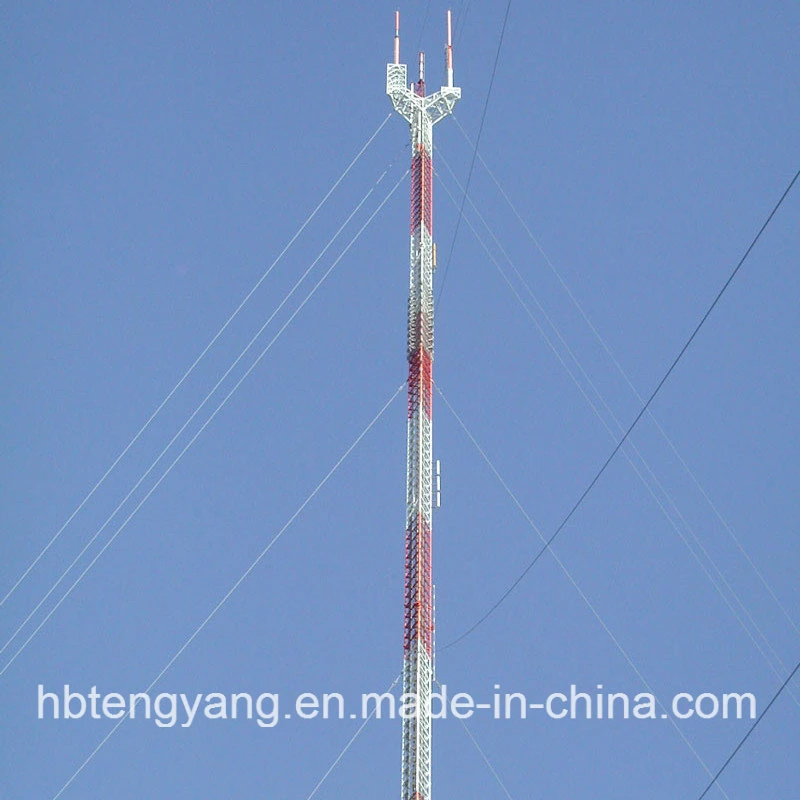 Hot DIP Galvanized Steel Lattice Guyed Tower for Telecommunication