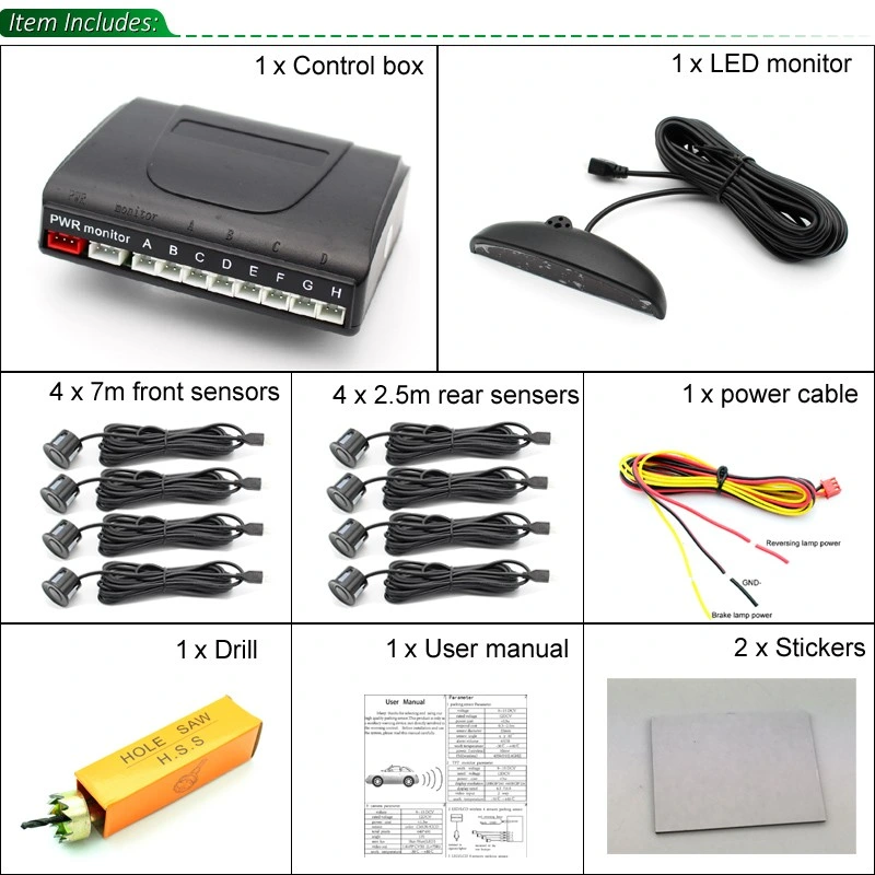 La sensibilidad del sensor de aparcamiento Universal System