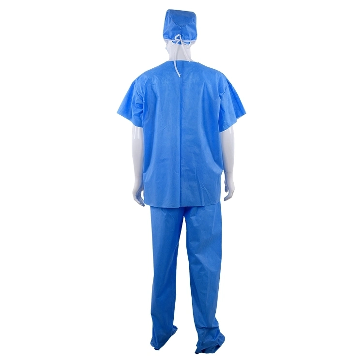 Medical Nonwoven matorral desechables se adapte a Camiseta Cuello V con mangas cortas