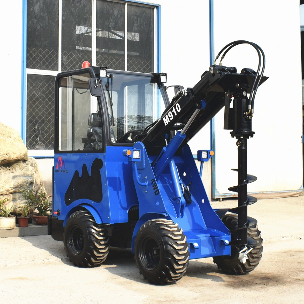 1.200 kg cargadora de ruedas Mini tractores con trinchera del sinfín de accesorios de Digger para la Agricultura