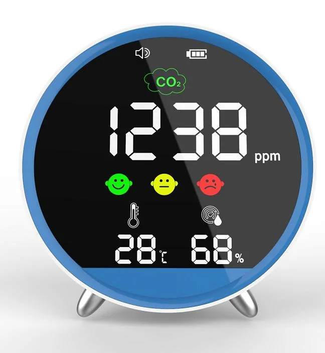 Portable Design ABS Carbon Dioxide Detector CO2 Meter 2000mAh Lithium Battery Rechargeable Humidity Temperature Alarm Monitor