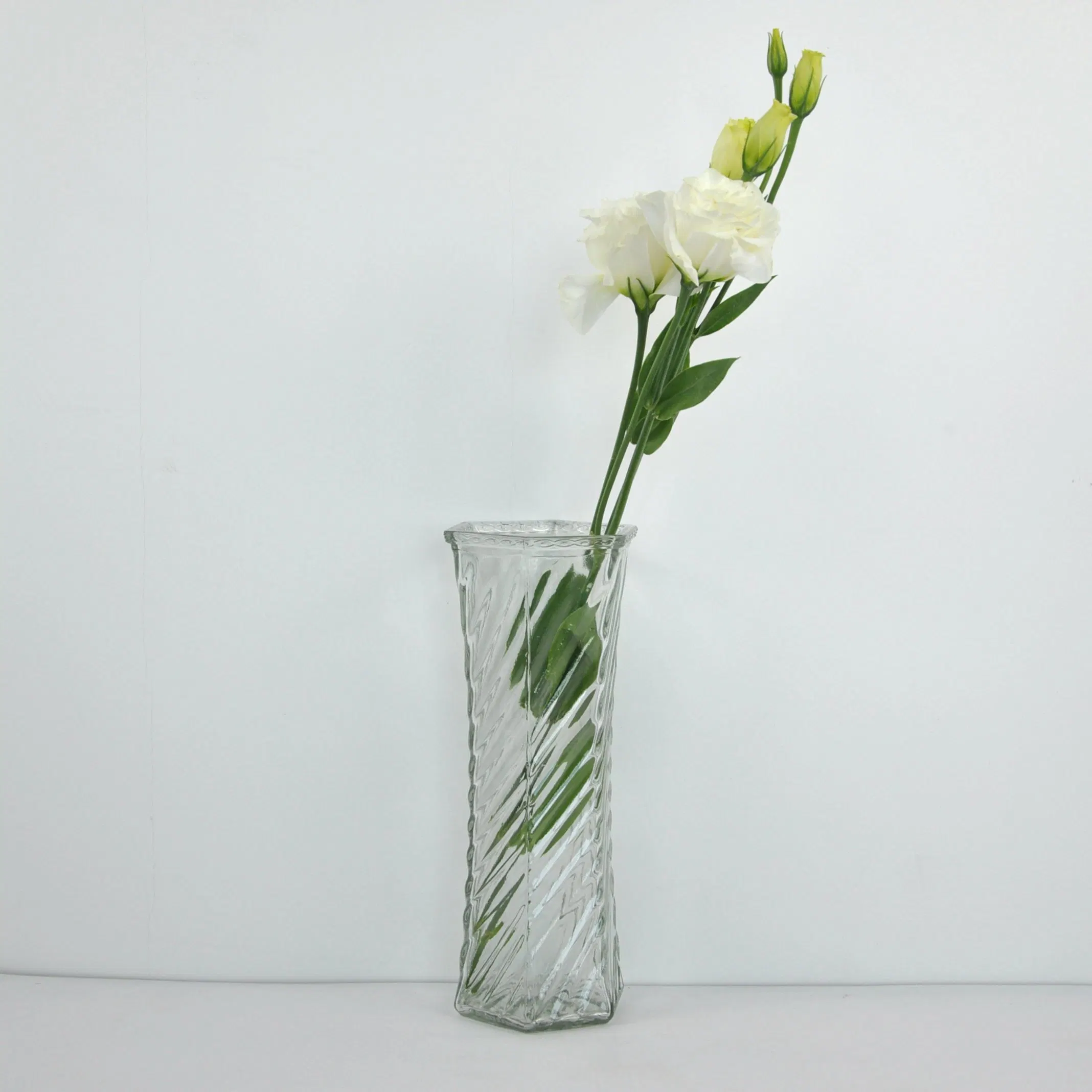 Hexagon Glass Vase for Home Decoration