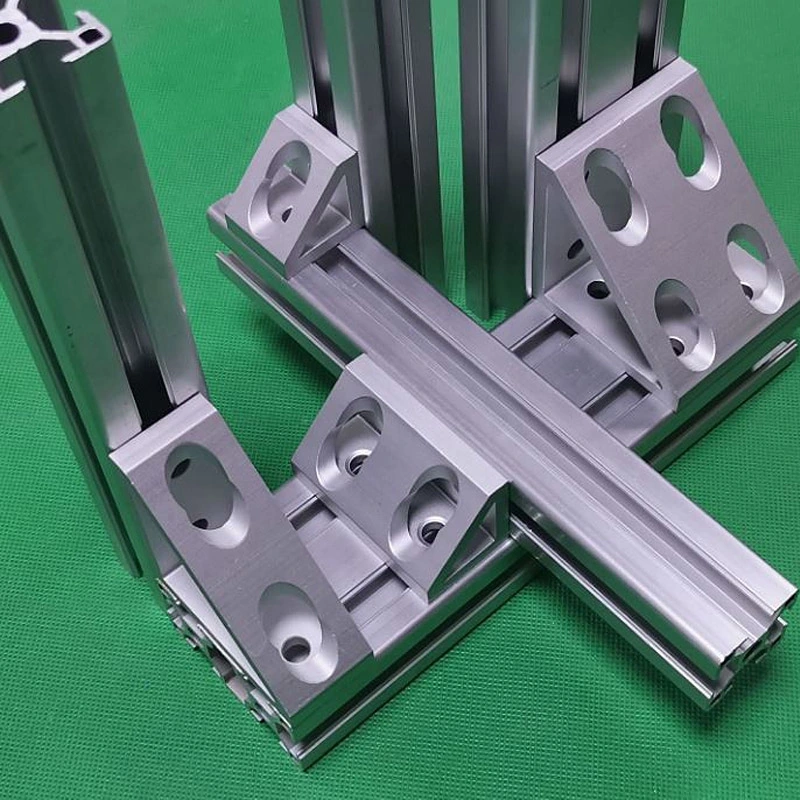 Aluminum Extrusion 6 Holes Triangle Tall Gusseted Inside Corner Bracket