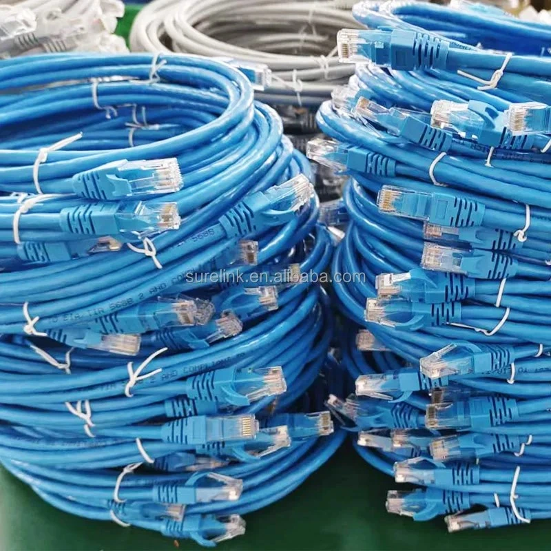 موصل قابس RJ45 محمي أو كبل توصيل شبكي مسطح CAT6 CAT6A Cat7 غير محمي من نوع Cat5e