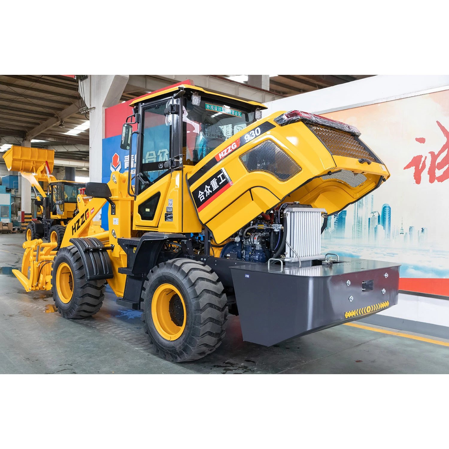 Free-Shipping Road Wheel Loader Container Fork Grab Bucket Front Loaders Construction Equipment Backhoe Loader