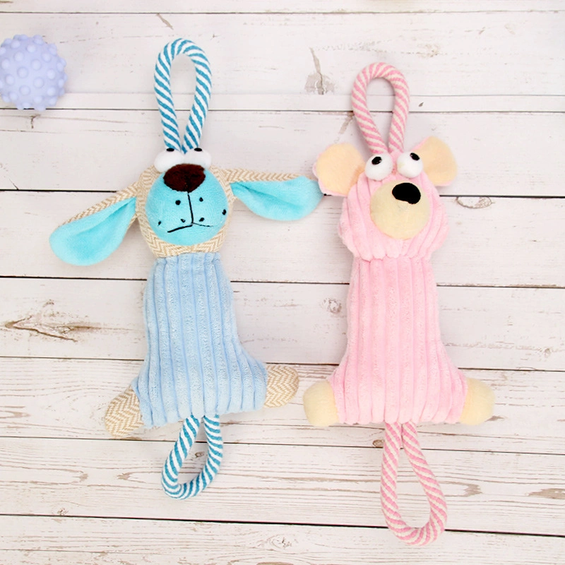 Hot Sale Plush Blue Dog and Pink Mouse Training Resistance to Bite