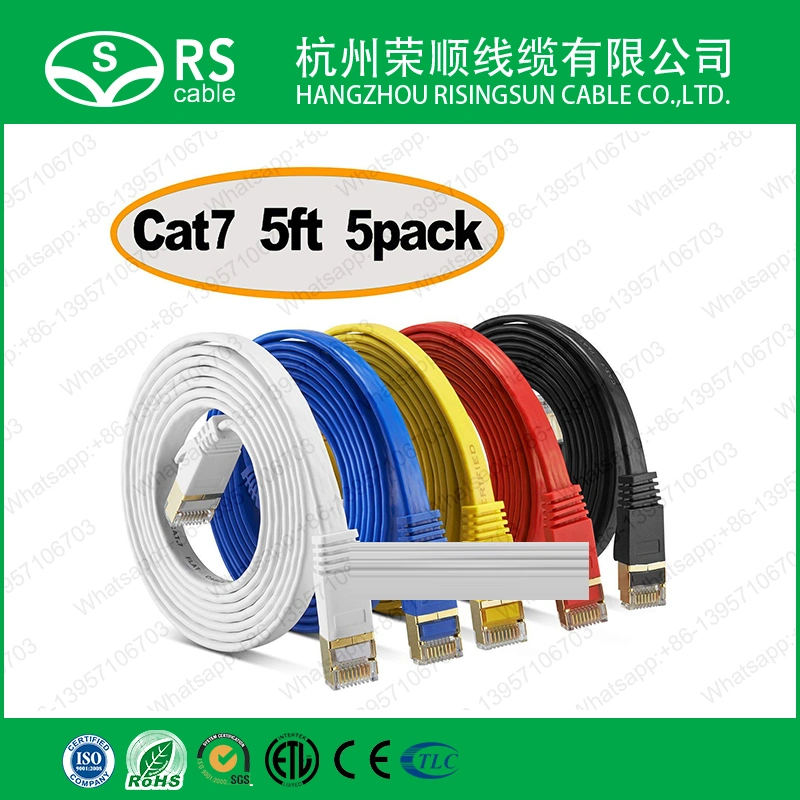 5feet Cat7 Flat Ethernet Shield Patch Cable 10GB Internet Cable