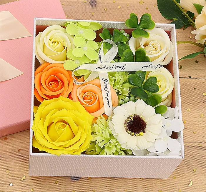 Papierrosenblume für Urlaub Pormotion Geschenk Seife Blume Valentines Tag Rosen Geschenke Geschenk Künstliche Seife Blumen Box Geschenk Valentine Seifenblume