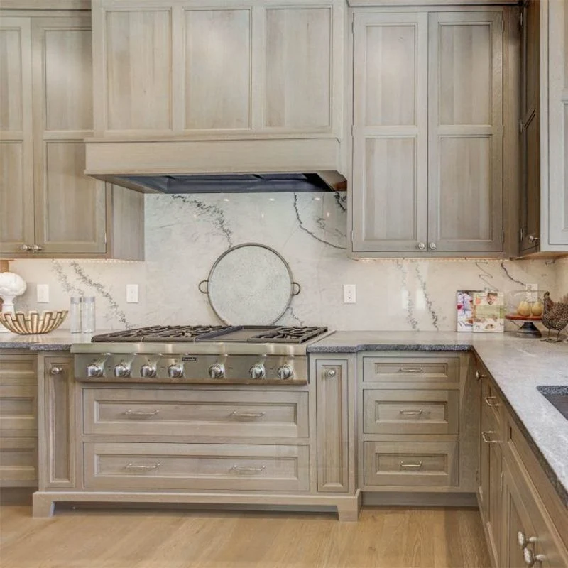 Meubles de cuisine debout en bois massif pour le rangement de cuisine modulaire de luxe.