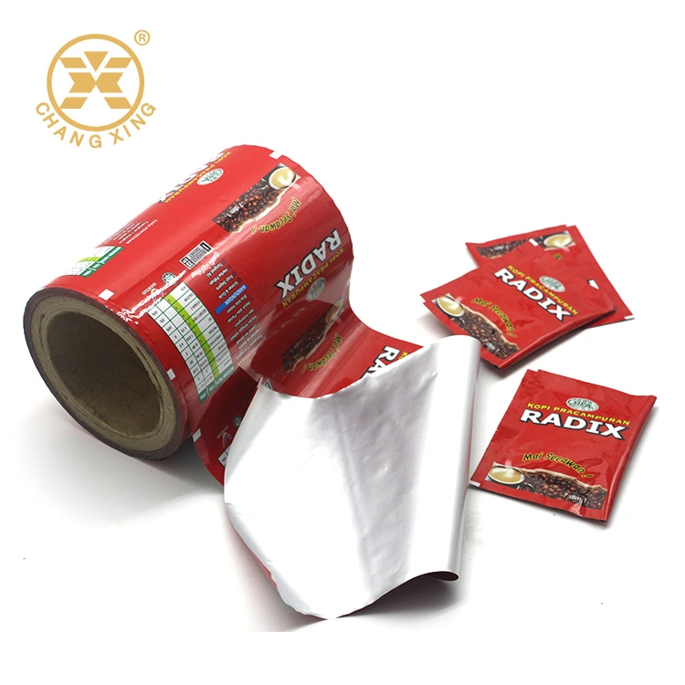 China Hot Custom Size Color Printed Food Packing Film Bag Roll, Plastic Film for Coffee Chocolate Chips Drinking