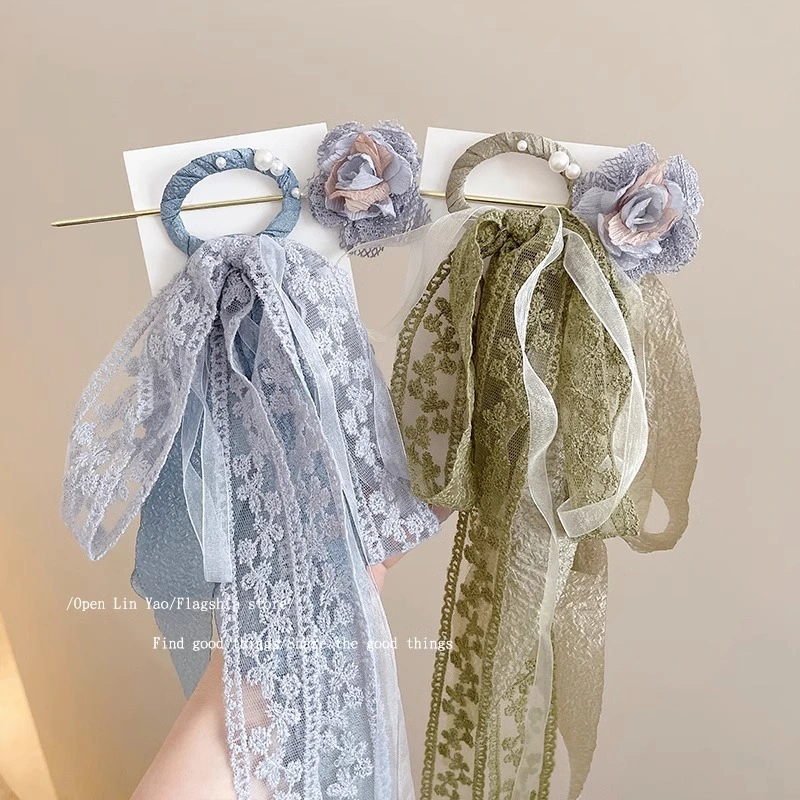 Flower Hairpin Forest Super Immortal Hairpin Scarf Headwear