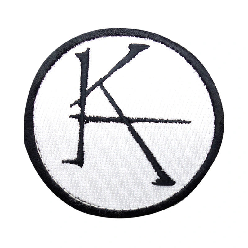 Custom White and Black Fashion Embroidery Iron on Patches Design