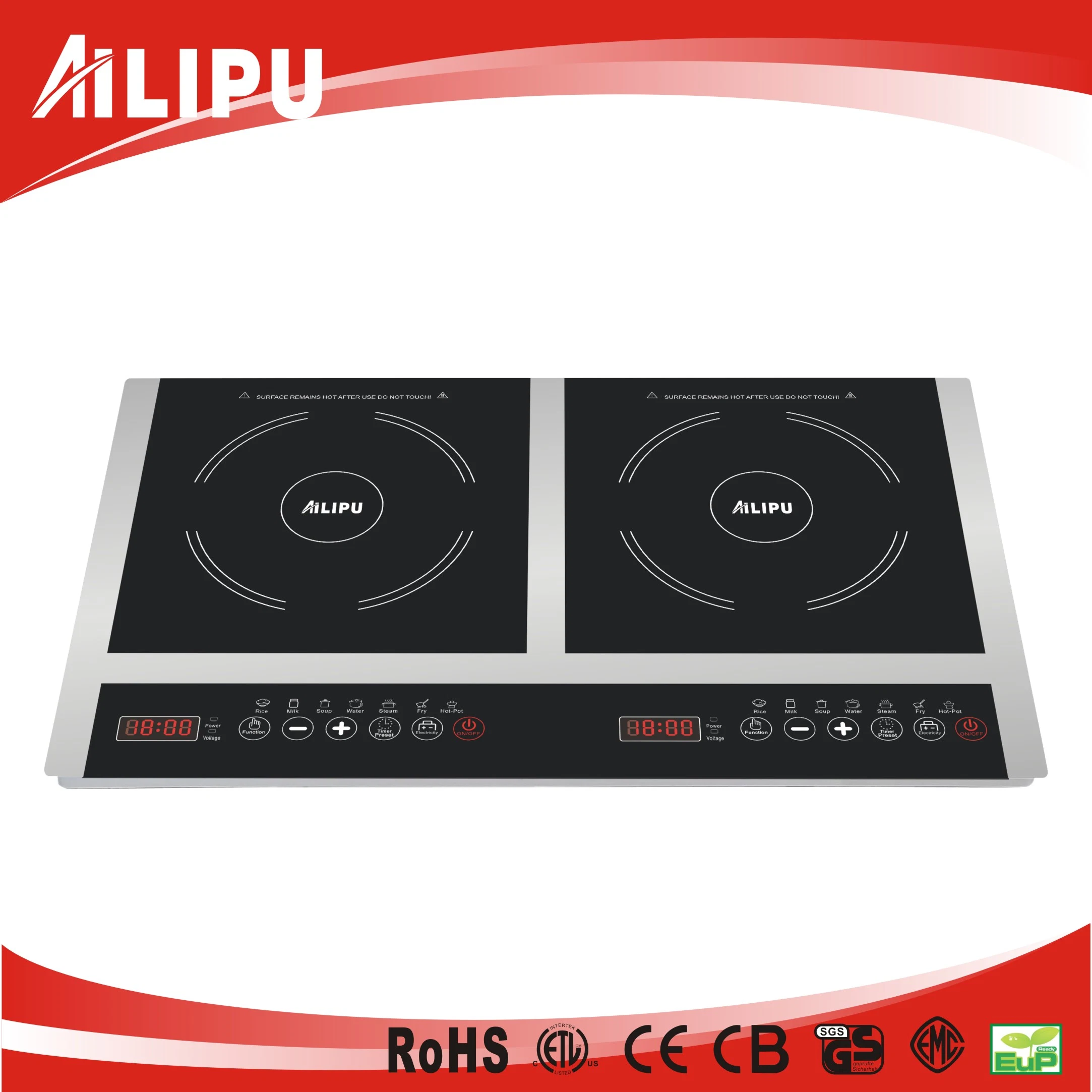 Double burners cheap price induction cooktop 1800W+1800W kitchen appliance