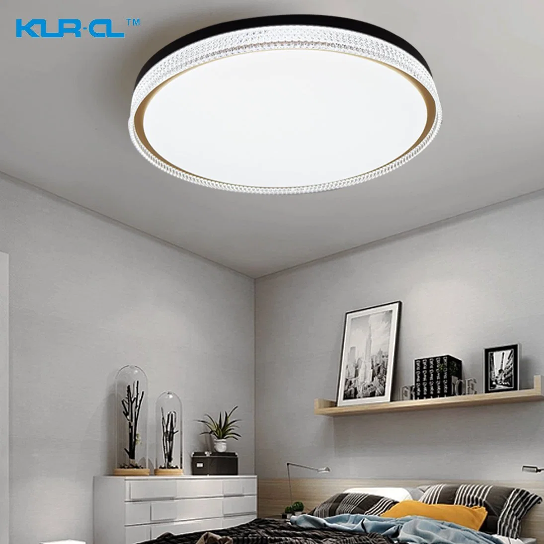 Crystal Black Gold Smart Home Tuya LED Panel Ceiling Lamp Light