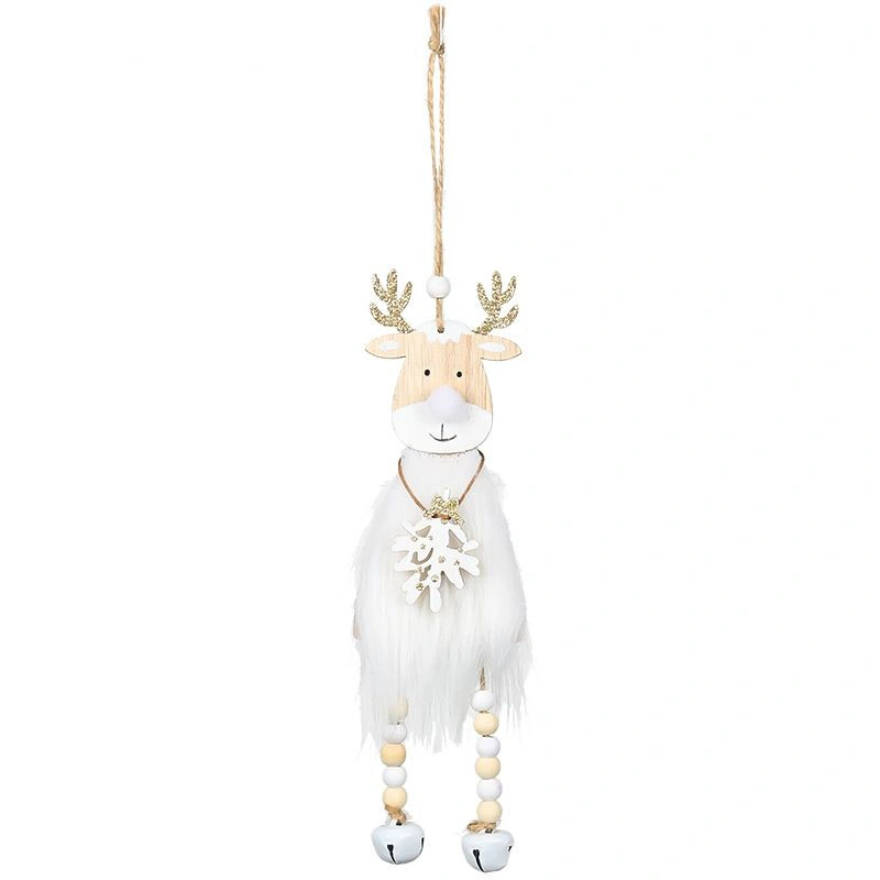 White Wood Reindeer Hanging Decoration for Christmas Decoration Home Hanging Ornaments