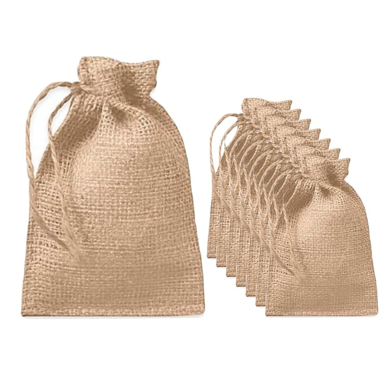 Custom Wholesale Drawstring regalos cosméticos pequeñas Mini Gunny Jute Bags