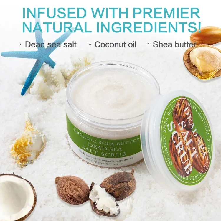 Customized Whitening Exfoliating Butter Dead Sea Salt Bath Body Scrub Cream