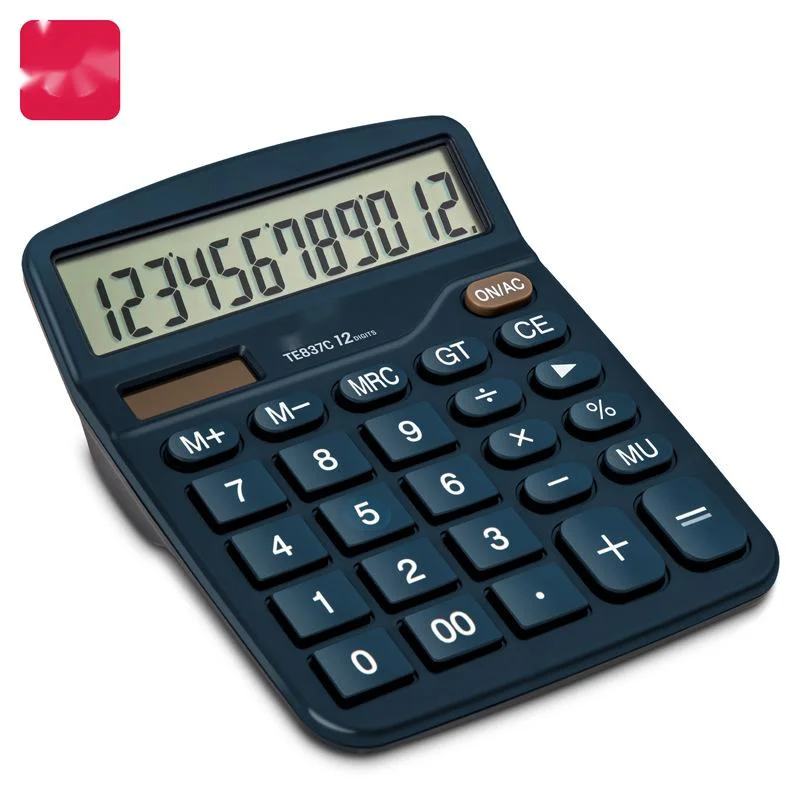 Calculadora de secretária de 12 bits com ecrã grande e dupla potência Calculadora