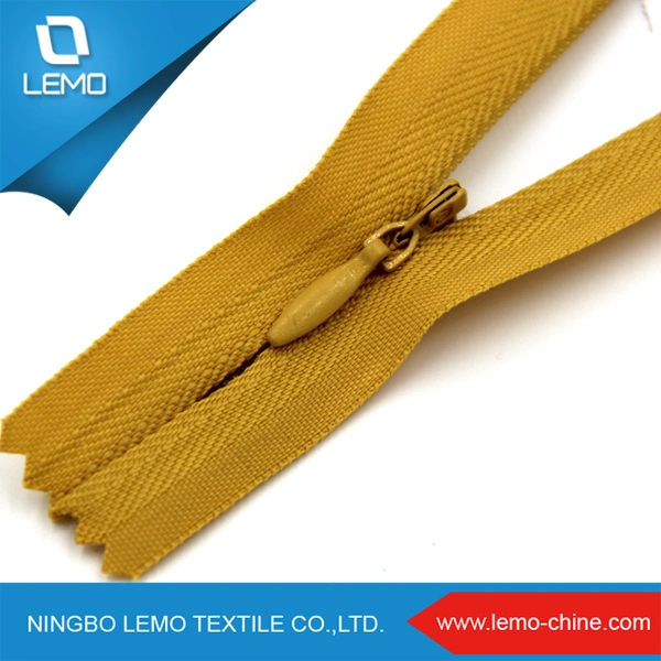 High Quality Fabric with Colored Nylon Invisible Zipper