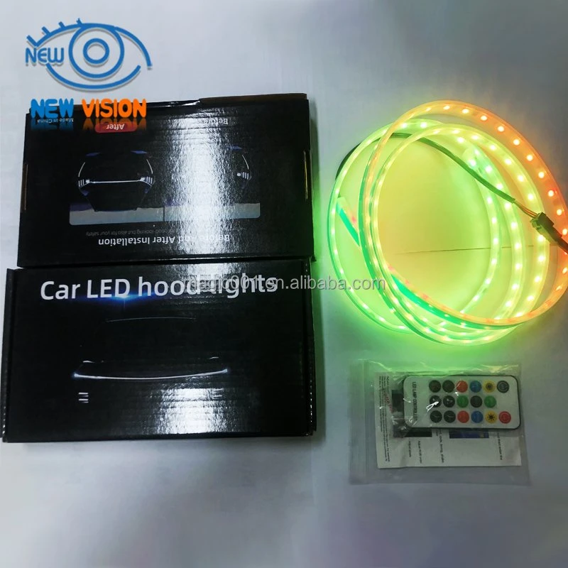 DIY Car Hood Flexible LED Strip Light 12V White Daytime Running Lights Decoration Backlight Long Auto Atmosphere Lamp Universal