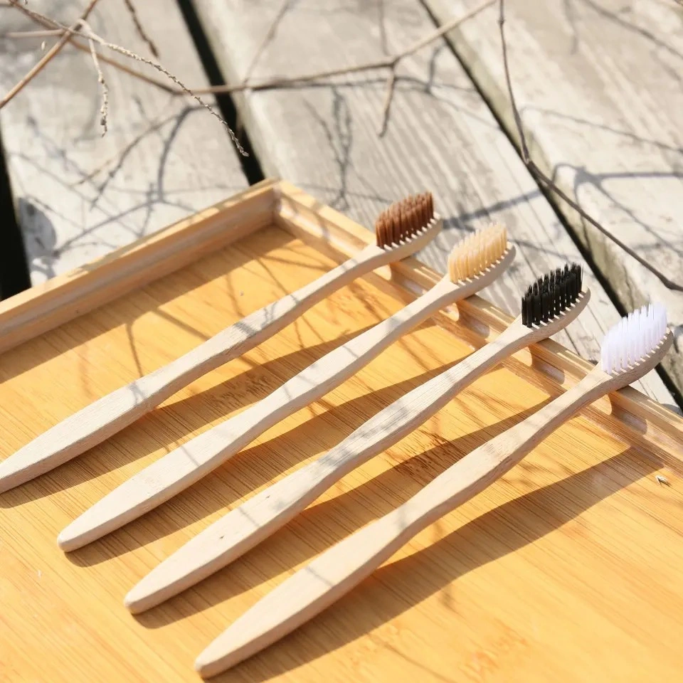 Bamboo Toothbrush Adults Soft Bristles Biodegradable Plastic-Free Toothbrushes Low Carbon Eco Bamboo Handle Brush