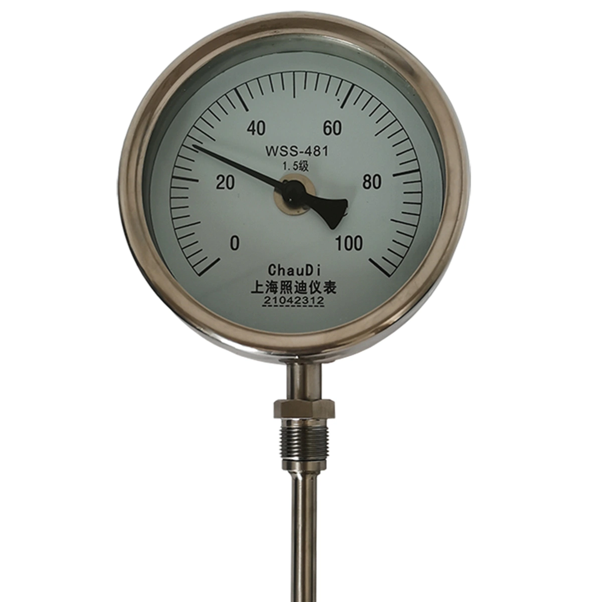 -80-600 Degree Pointer Type Temperature Meter Bimetal Thermometer for Water Gas Liquid Stem in Industrial Can OEM