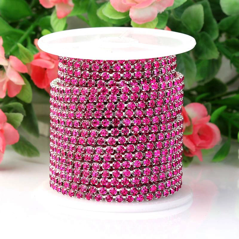 DIY ab Strass Cup Kette Kristall Strass Glas Stein Banderolierung Ziersteinchen für Kleidung Schmuck Accessoires