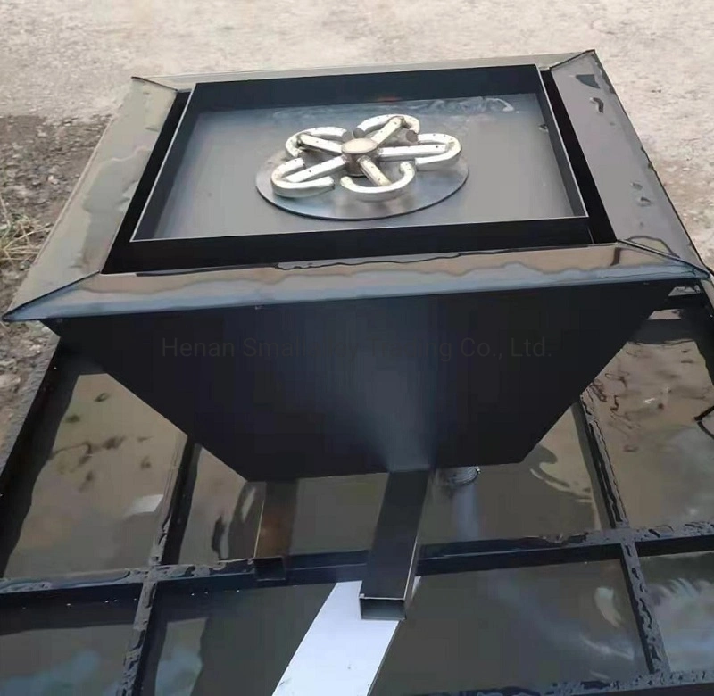 360 Spill Metal Square Fire and Water Bowl Fountain in Black Color