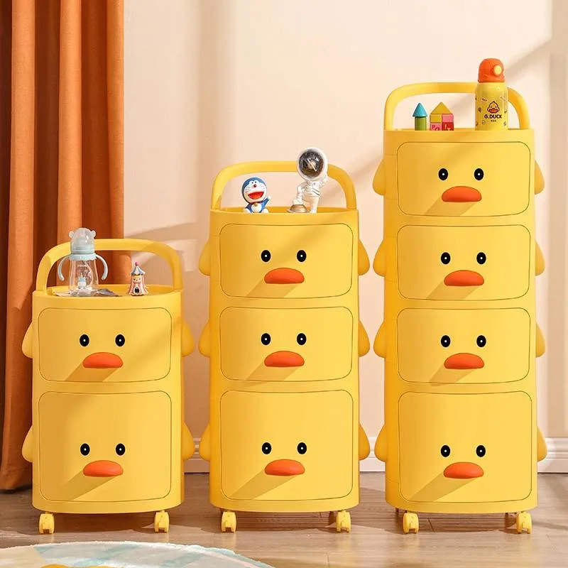 Trolley Plastic Kindergarten Furniture Children Toy Storage Rack