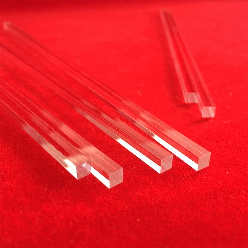 High Temperature Photovoltaic Use Polishing Clear Quartz Rods Transparent Square Fused Silica Bar