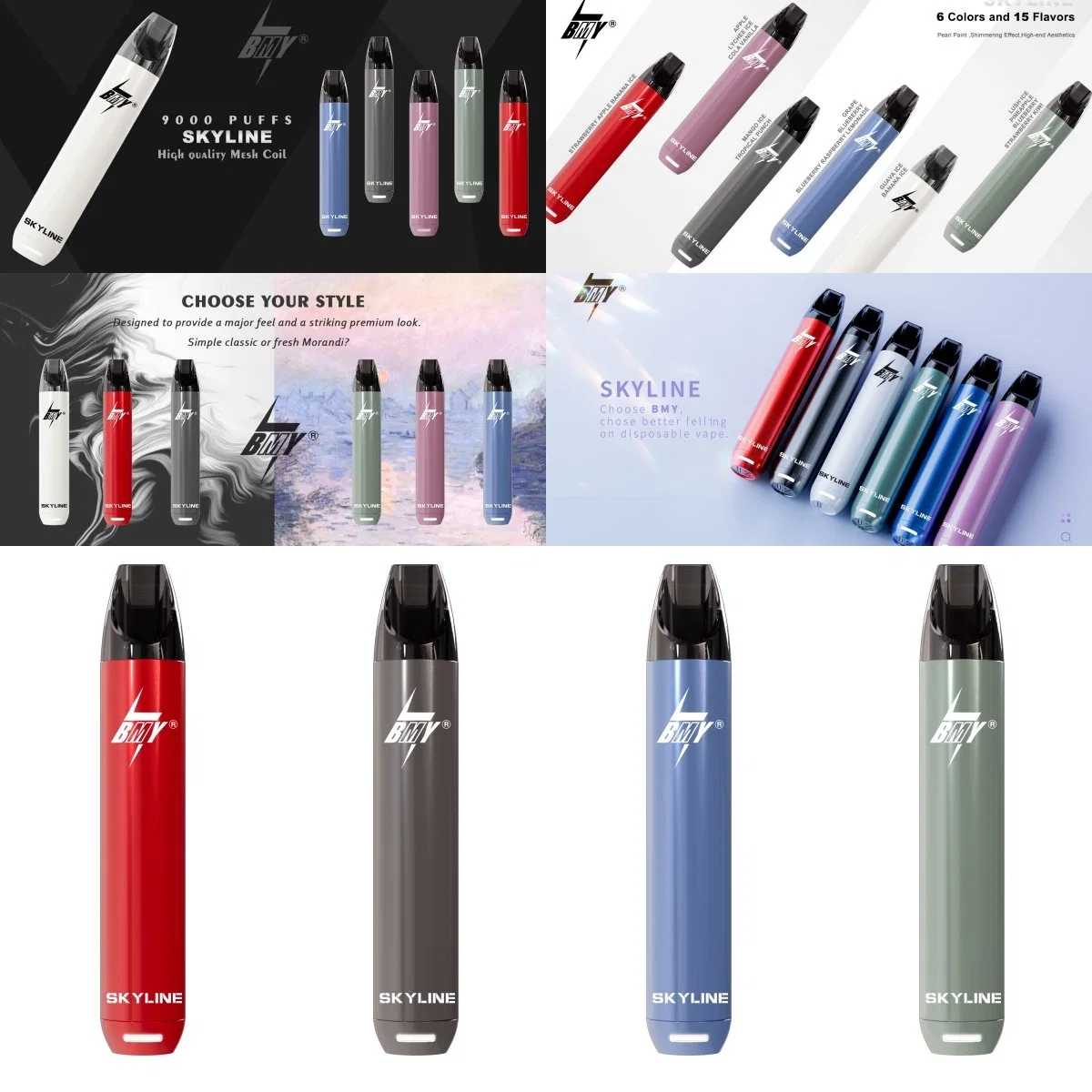 Bmy King 10000 12000 descartável Vape Atacado Elf Ecig Poco 10000 600 800 1000 1500 2000 3000 4000 6000 9000 9K 10K Vapor perdeu o cigarro do fluxo de ar do bar do casamento