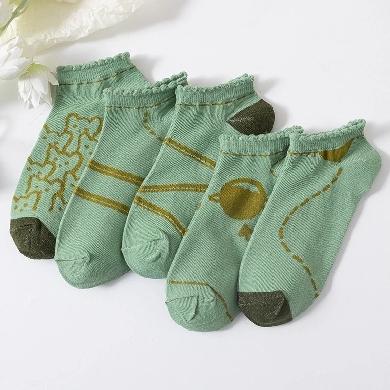 Men Women Cotton Summer Spring Custom Design Anti-Slip Sports Toe Socks