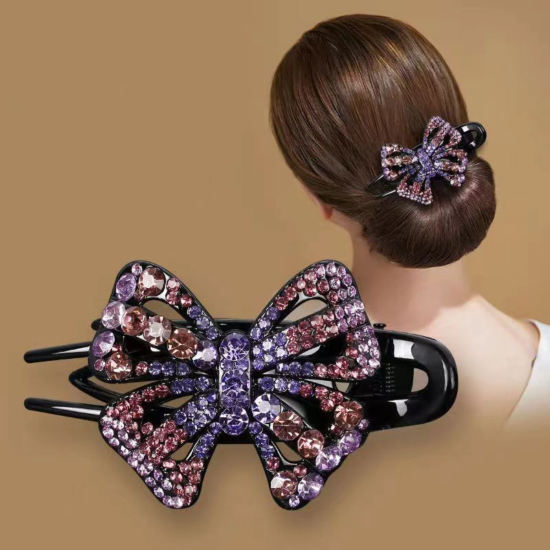 Glitter Sparkly Hair Jewelry Rhinestone Acetate Hair Elegant Claw Clips