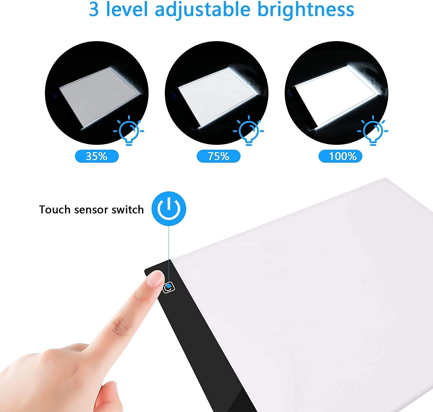 Caja de luz de trazado portátil para dibujo - Mesa de luz profesional Con 4 Magnets-Ultra-Thin Light Board con una bolsa a juego &amp; Cable USB para pintura de diamantes