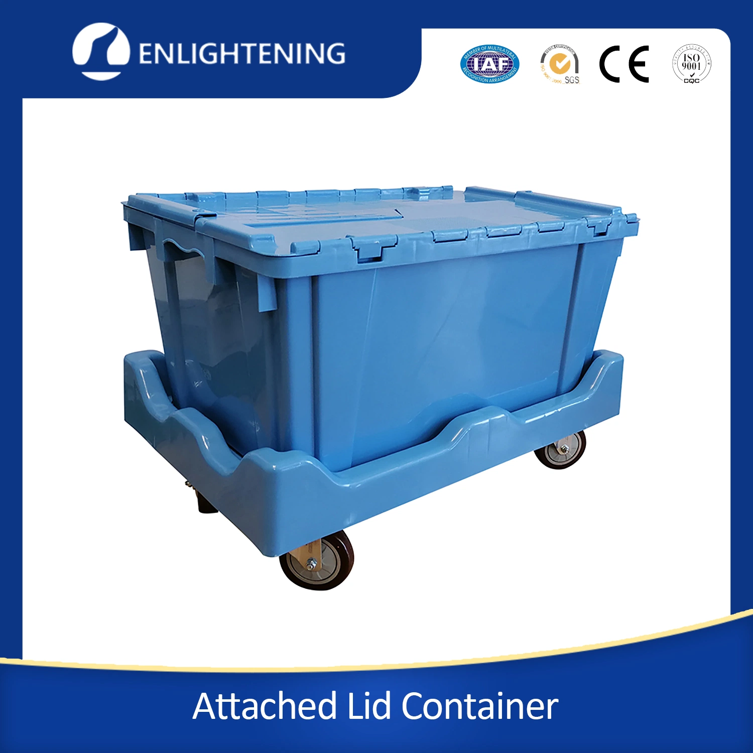 69*43*32cm 70L Heavy Duty Moving Crate Stackable Plastic Tote Box