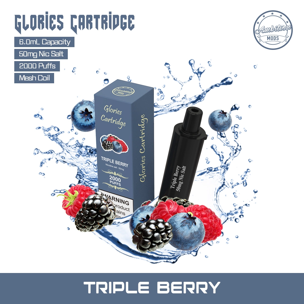 Glories 18650 Disposable Vape Kit 6ml Vape Pen Ambition Mods Atomizer Electronic Cigarette 2000 Puffs Pod