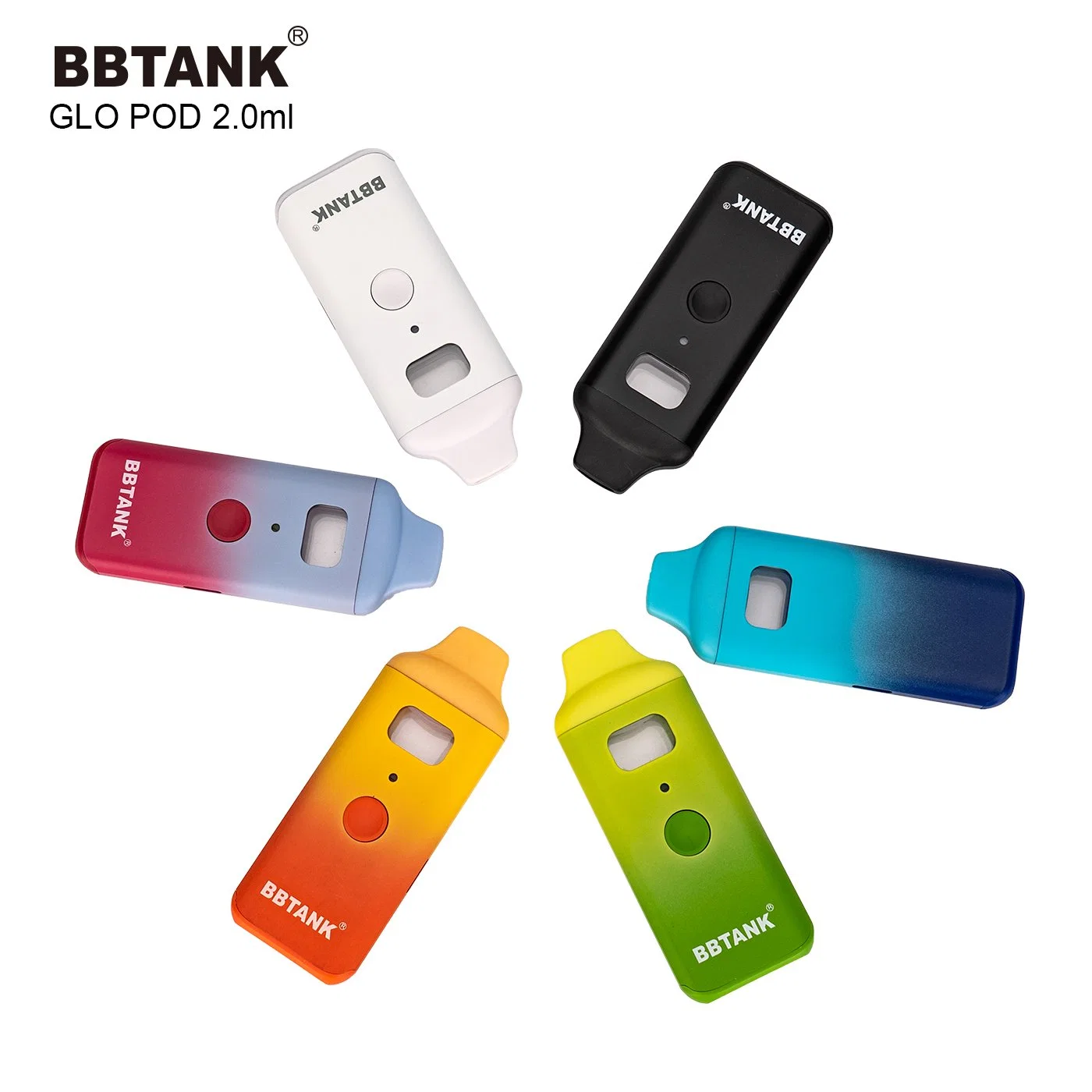 Bbtank Glo Custom Color 2ml résine directe Posless Vape jetable Stylo vide