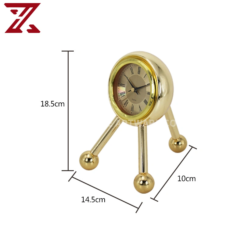 Reloj de metal moderno con soporte de ornamentos de oro Reloj de sobremesa para la decoración del hogar Relojes de mesa