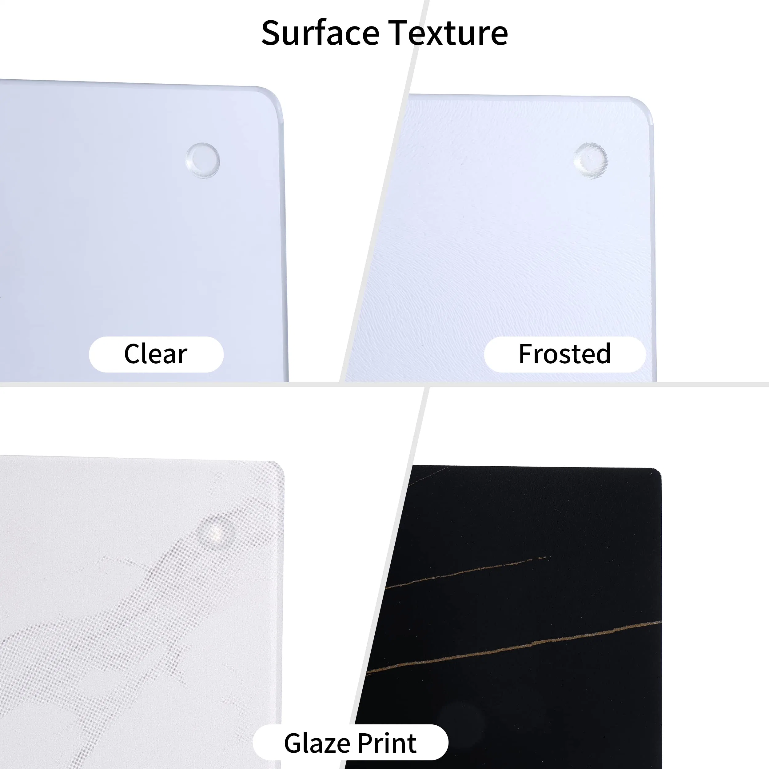 Tempered Glass Cutting-Boards for Kitchen Dishwasher Safe Rectangle-Chopping-Board with Rubber-Feet Counter-Top-Tray Scratch-Heat-Resistant