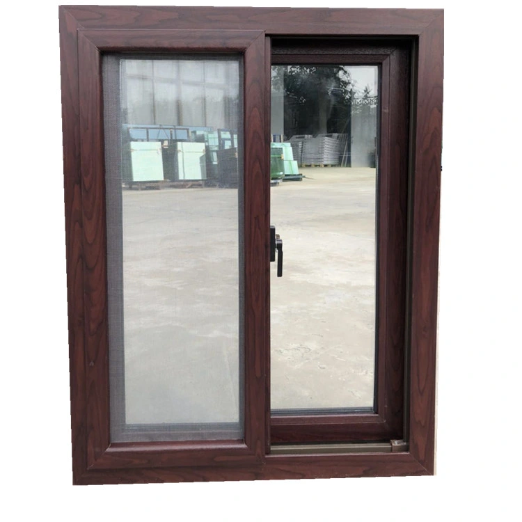 CE Approved Double Tempered Glazing Glass Crescent Lock Champagne Color UPVC PVC Vinyl Sliding Doors and Windows for House