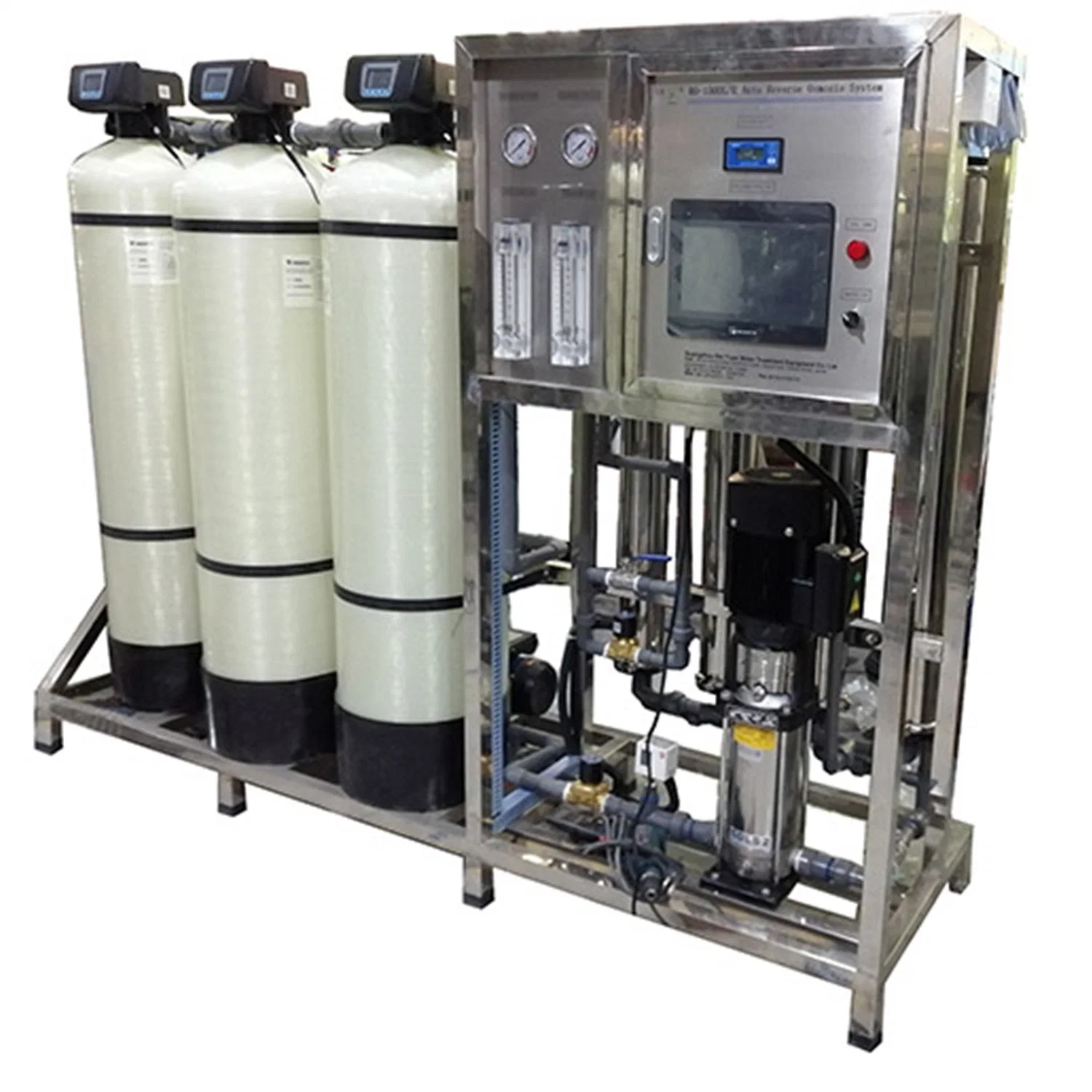 HMI PLC Control 500 Liters Per Hour Drinking Water RO Purification Machine