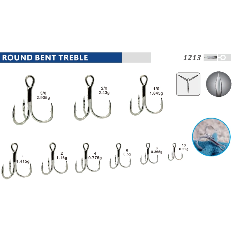 Olecranon Blood Groove Round Bent Three Anchor Treble Hook