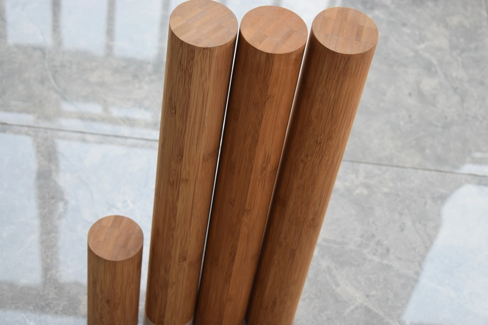 Carbonized Natural Eco-Friendly Durable Engineering Bamboo Round Solid Bamboo Support Beam