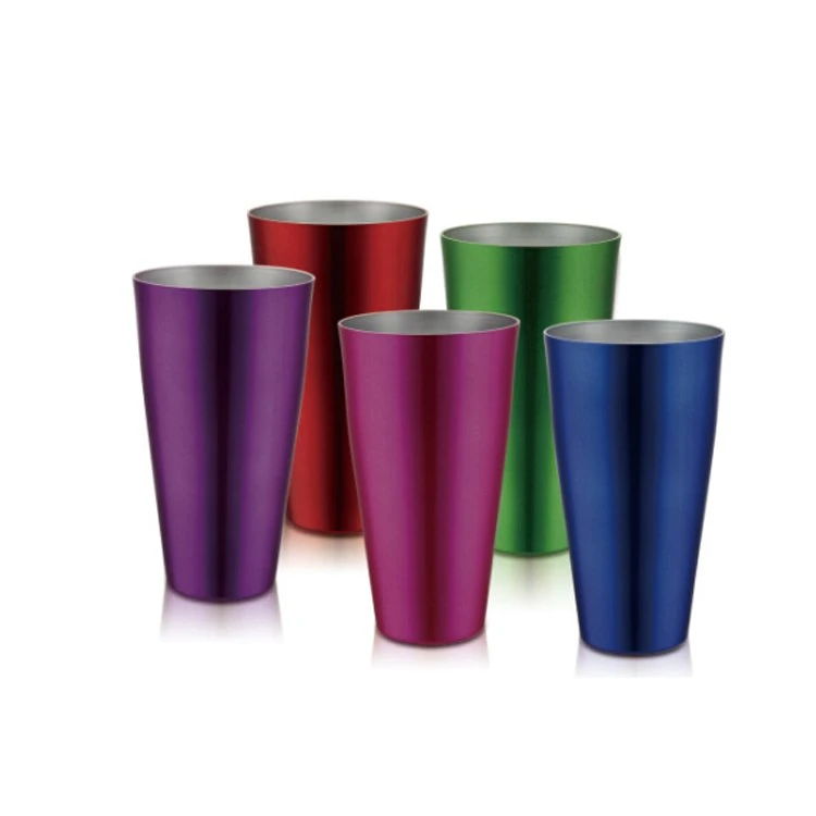 Laser Screen Printing Pattern Cola Beer 8 Oz Wide Mouth Cold Beverages Cocktail Cup Colorful Cola Aluminum Mug