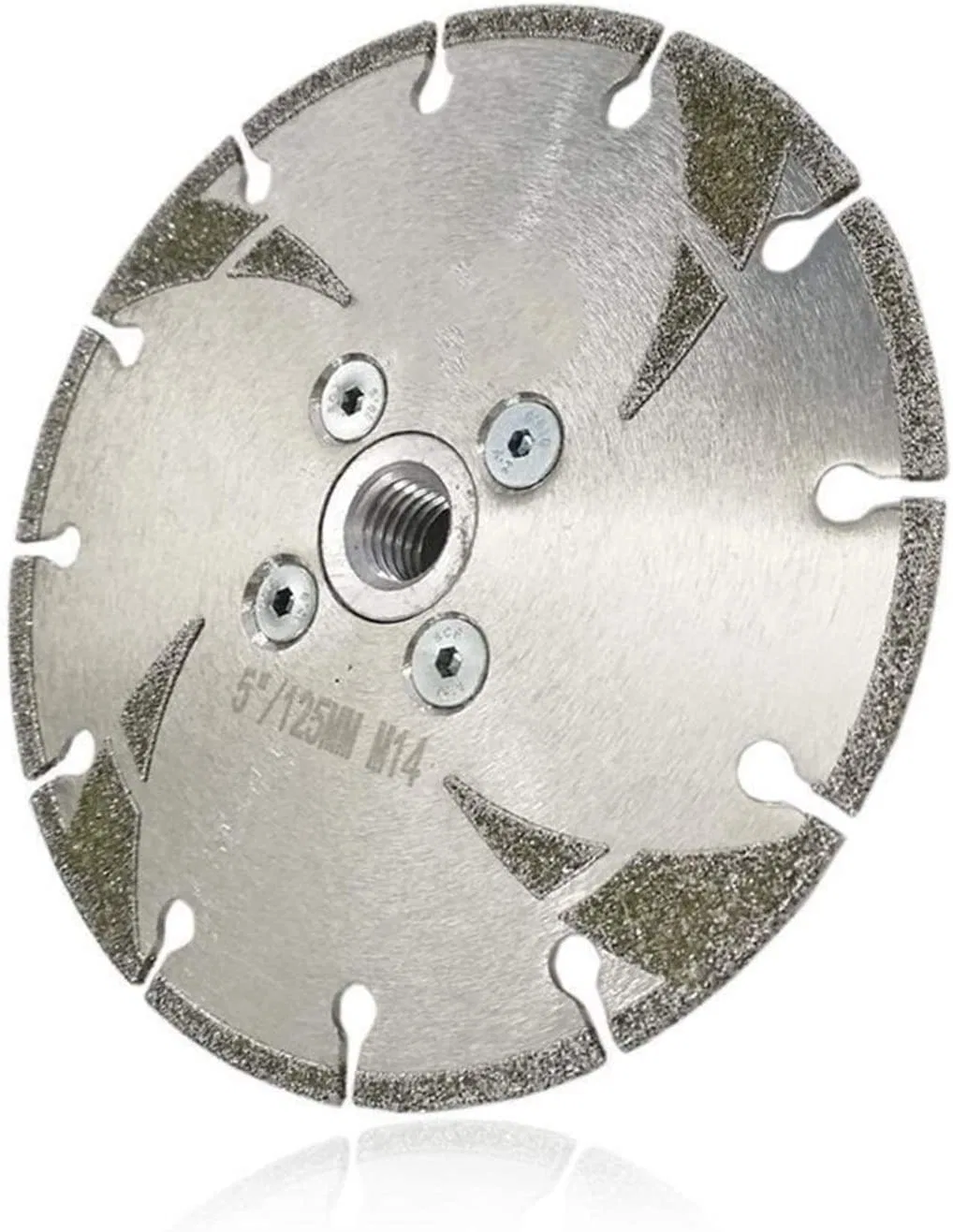 5" beschichtete Diamant-Schneid-Schleifscheibe M14 Flansch mit Schutz 125mm Galvanisierte Diamantsägeblatt Hardware Werkzeuge Silber beschichtet