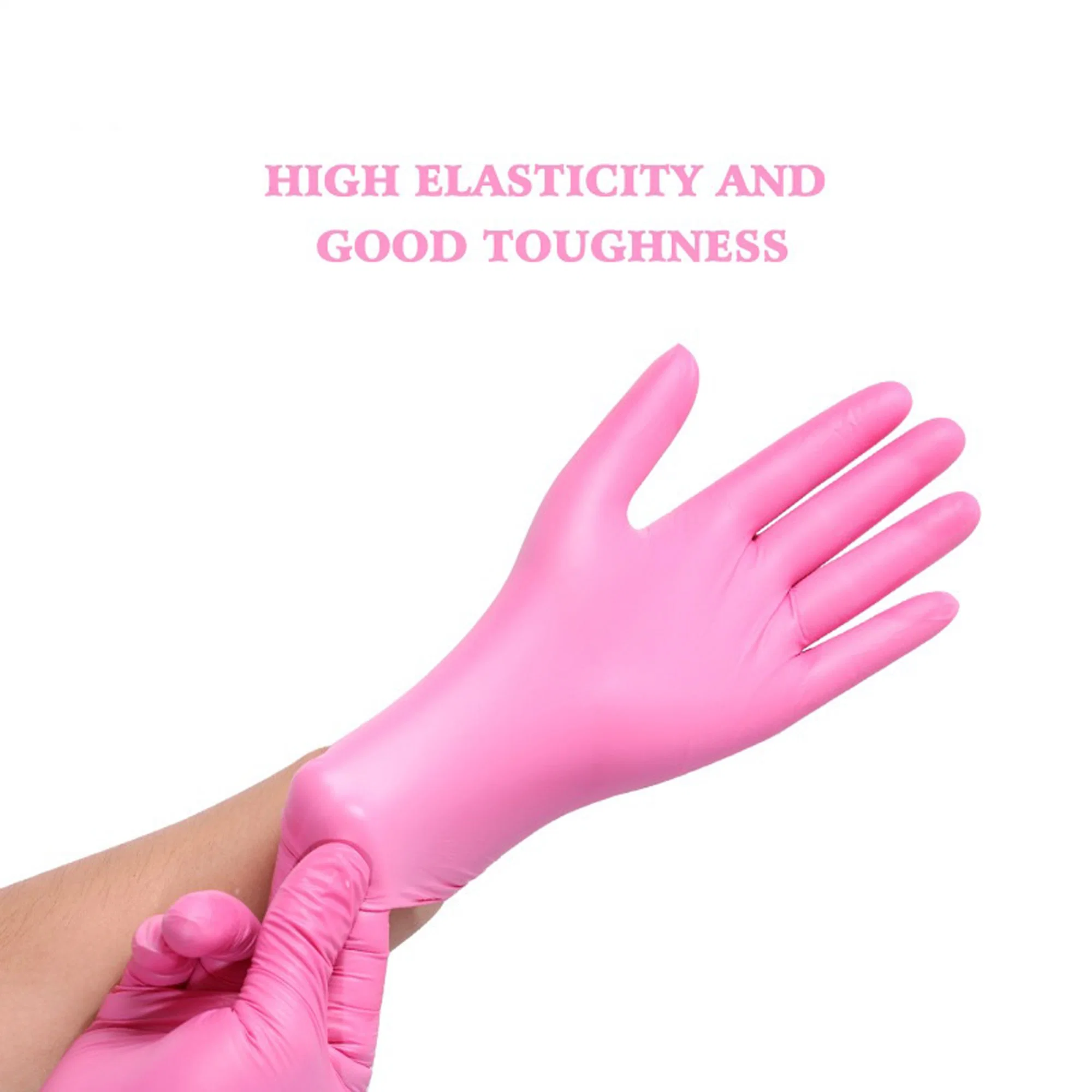 Pink Vinyl Disposable Gloves Medium 50 Pack Latex Free Powder Free Medical Exam Gloves
