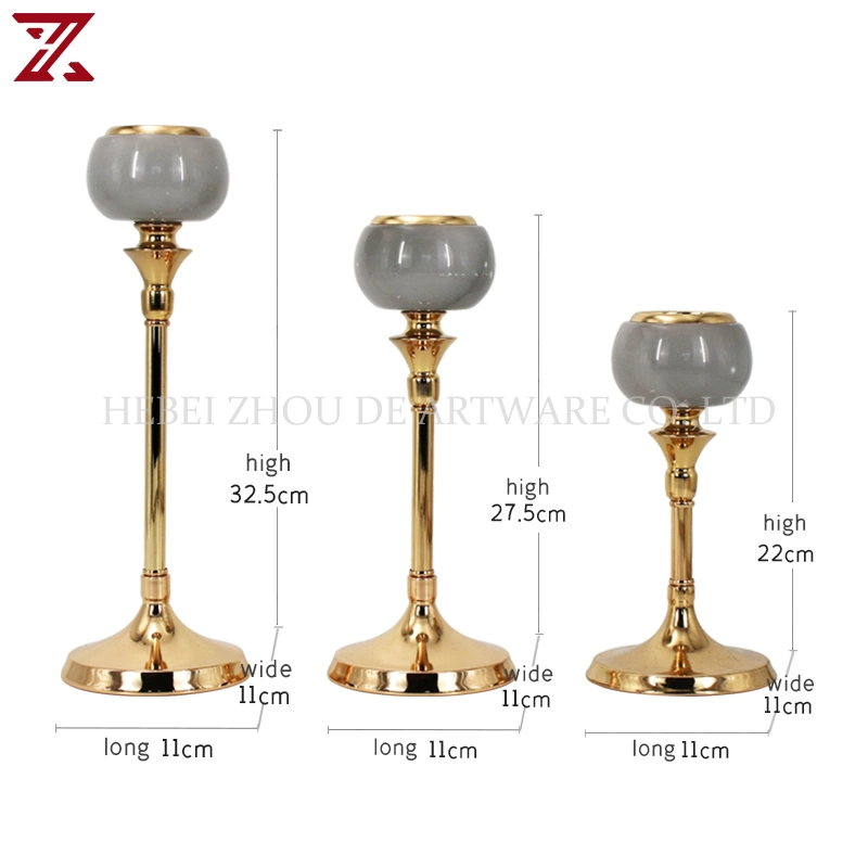 Custom Natural Jade Stone Gold Pillar Candlestick Holder Metal Tea Lights Candle Stick Holder for Events Dining Table