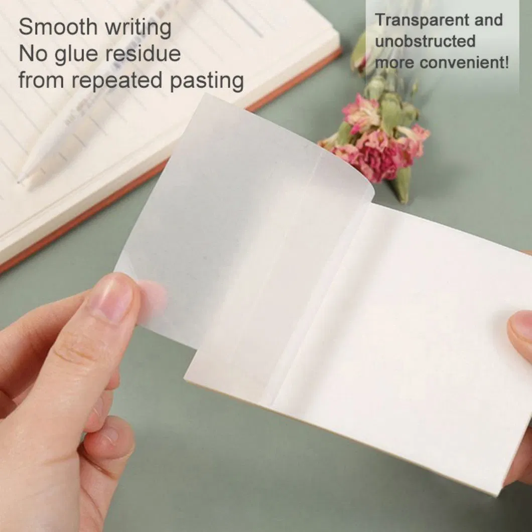 Factory Wholesale Transparent Pet Sticky Notes Colorful Sticky Note Pads Clear Self-Stick Notes Self-Adhesive Hot Sale Memo