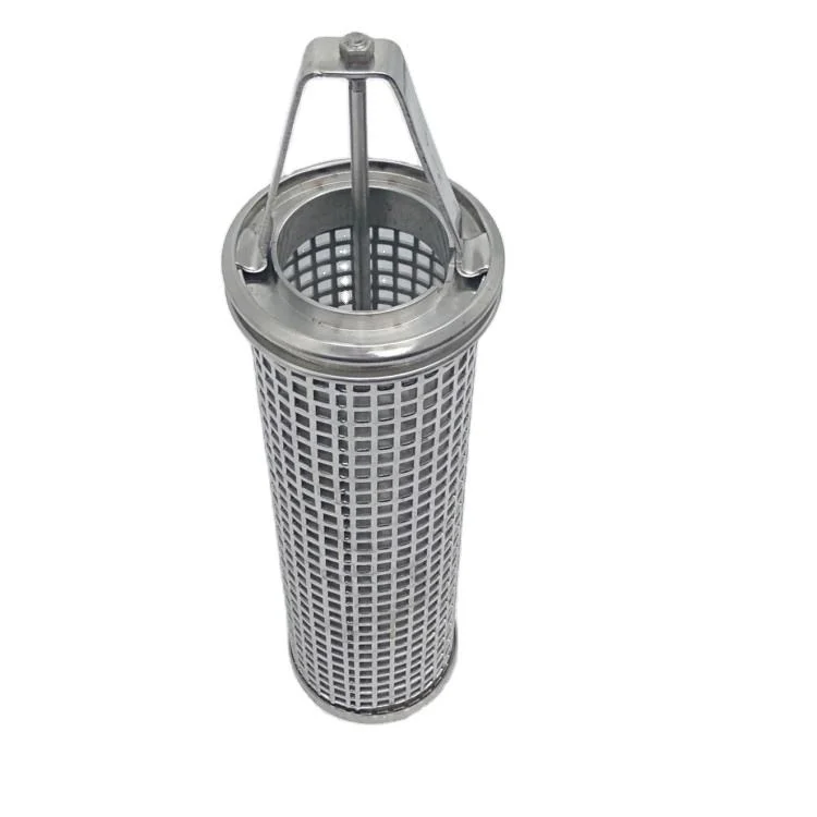 Ss 304/316 Hydraulic Oil Steam Medical Grease Adapter Fitting Cartridge Strainer Cylindrical Filter Pipe Tube